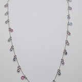 COLLAR SWAROSKY PLATA COLORES COLGANDO