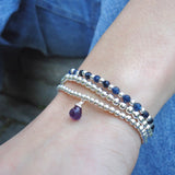 PULSERA PILAR GOTA PLATA AMATISTA