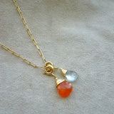 COLGANTE ORO CHILE GOTA CORNALINA