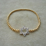 PULSERA CIRCON ORO ESTRELLA DE DAVID