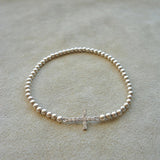 PULSERA PLATA CIRCON CRUZ