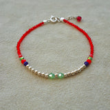 PULSERAS PELOTITAS PLATA