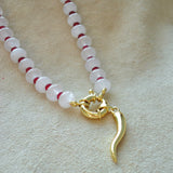 COLLAR COLORES BLANCO GRANATE