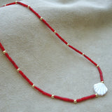 COLLAR NACAR CORAL ROJO CONCHITA