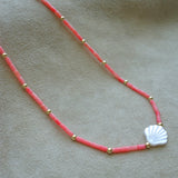 COLLAR NACAR CORAL ROSA CONCHITA