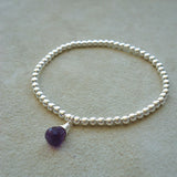 PULSERA PILAR GOTA PLATA AMATISTA