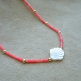 COLLAR NACAR CORAL ROSA CONCHITA