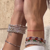 PULSERA ALYSA 2 PLATA VERDE