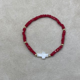 PULSERA MOSTACILLA ROJA NACAR