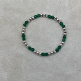 PULSERA ALYSA 2 PLATA VERDE