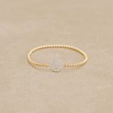 PULSERA ORO CIRCON TREBOL ABIERTO