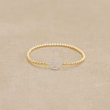 PULSERA ORO CIRCON TREBOL ABIERTO