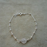 PULSERA RELIGIOSA  MEDALLA SAN BENITO DENARIO