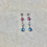 AROS SWAROSKY PLATA LARGO COLORES 3