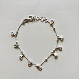 PULSERA CIRCONES BLANCOS COLGANDO PLATA