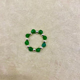 ANILLO ALYSA VERDE PLATA 1Y1
